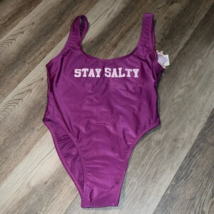 YMI Purple Stay Salty NWT Purple Swimsuit Size Medium